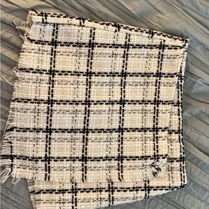 GB Girls Black and White Formal Dress with Plaid Pattern